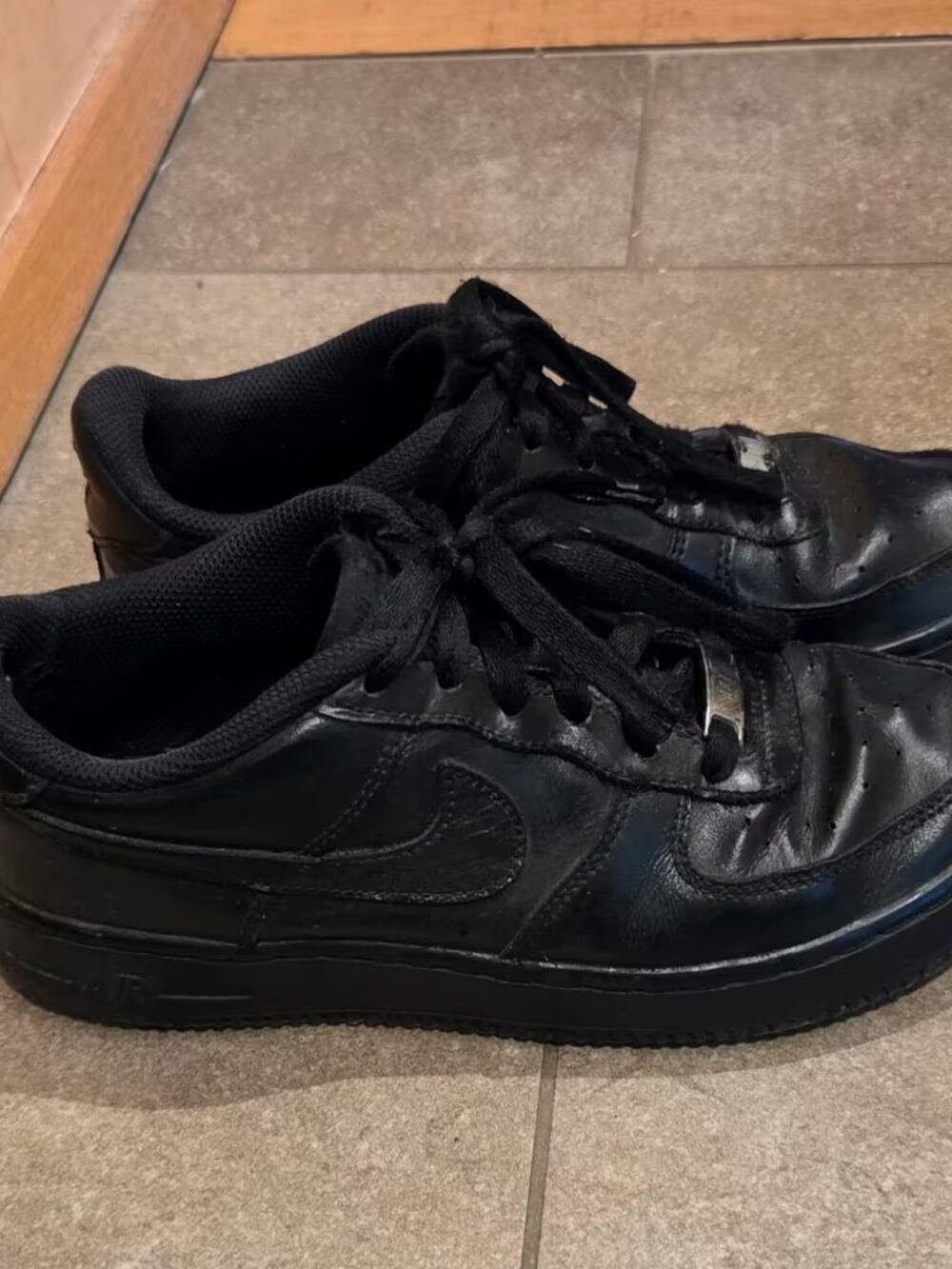 Nike Air Force 1 Sneakers — Triple Black, US Women's Size 6.5, Good Condition